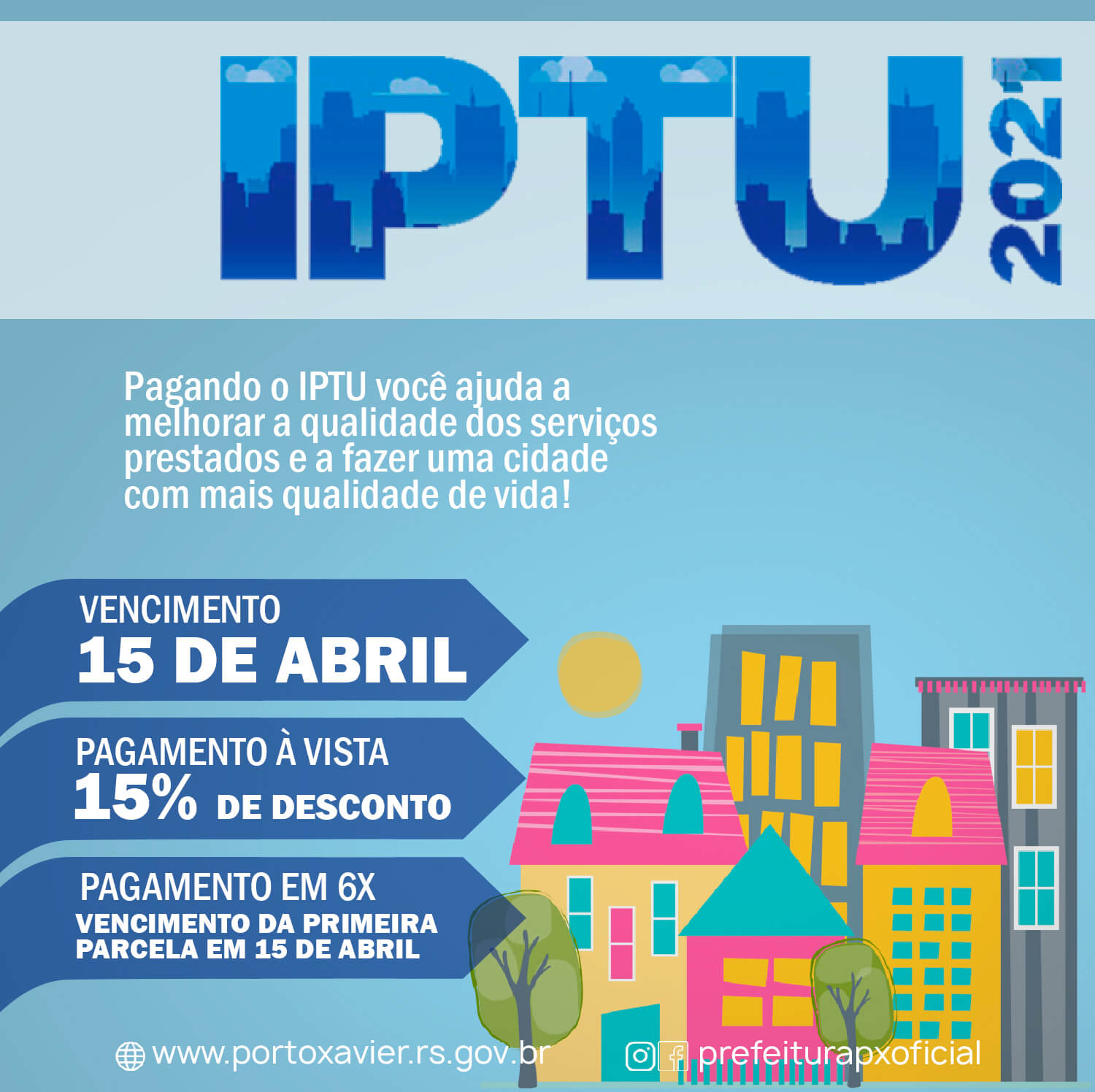 PAGUE SEU IPTU EM COTA ÚNICA E GARANTA SEU DESCONTO!